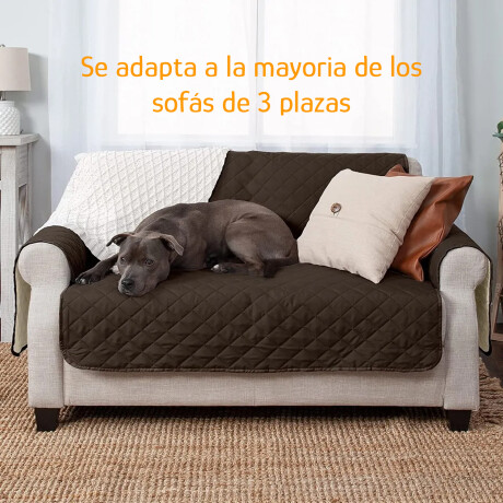 Cubre Asiento Protector Para Sofá 3Plazas Reversible Lavable Marrón