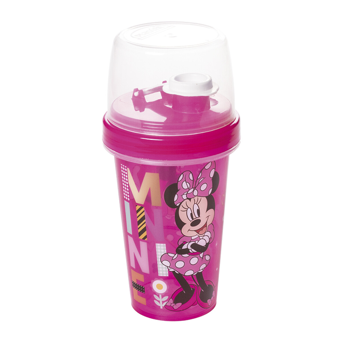 Vaso Milk Shake con Tapa Minnie 320 ml 