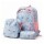 Set Mochila 3 Piezas Diseño Frutillitas Escolar Resistente Celeste