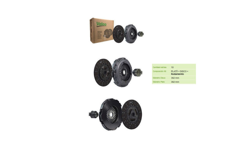 Kit Embrague C/Rod. Valeo Volks Camion 9.170 Del ivery/13.180 Del ivery/11.180 Del ivery 13-25 Ø362-Est.10 Kit Embrague C/Rod. Valeo Volks Camion 9.170 Del ivery/13.180 Del ivery/11.180 Del ivery 13-25 Ø362-Est.10