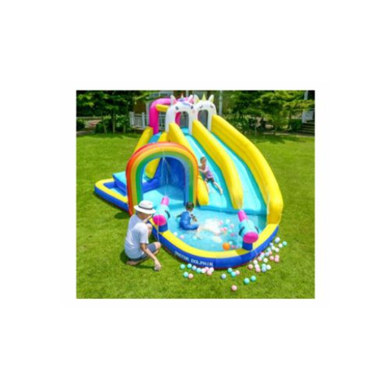 Inflable Unicornio Doble Tobogan - Acuatico Inflable Unicornio Doble Tobogan - Acuatico