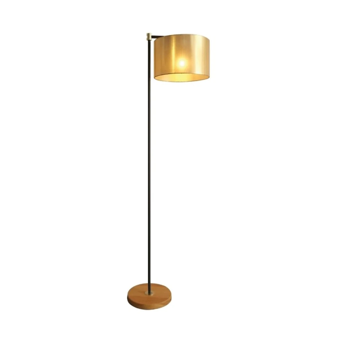 LAMPARA DE PIE 32x40x152CM SEDA/METAL DORADO/NEGRO 