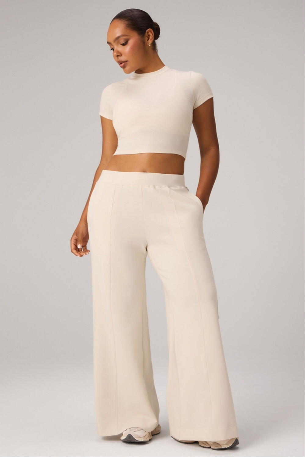 Polo Cotton Jersey Cropped Baby Tee Mujer Almond Milk