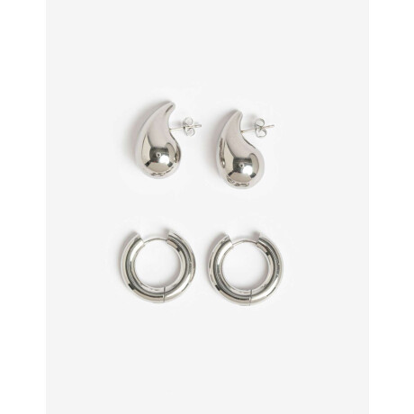 Set De Aros De Acero Dorado Plateado