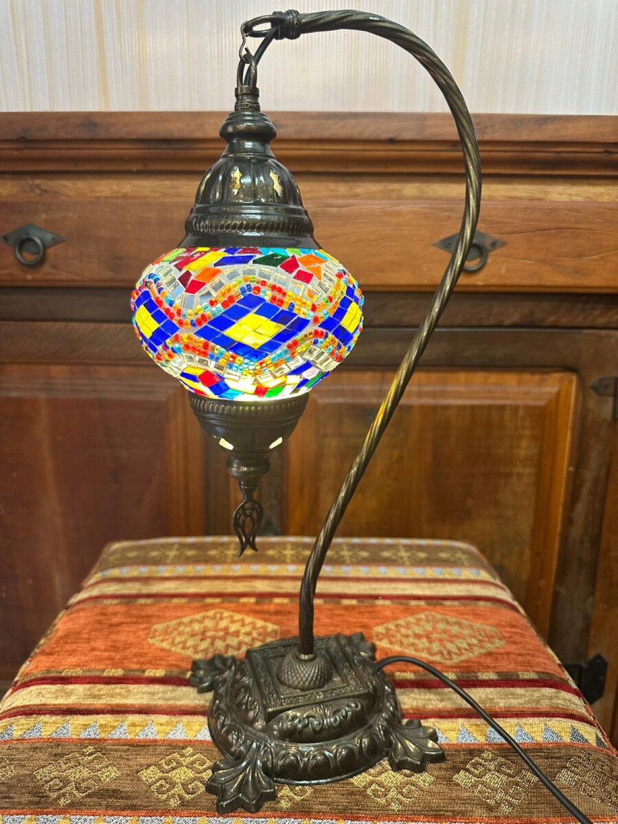Lámpara vitraux de mesa cuello de cisne multicolor TM12 - Modelo 6 