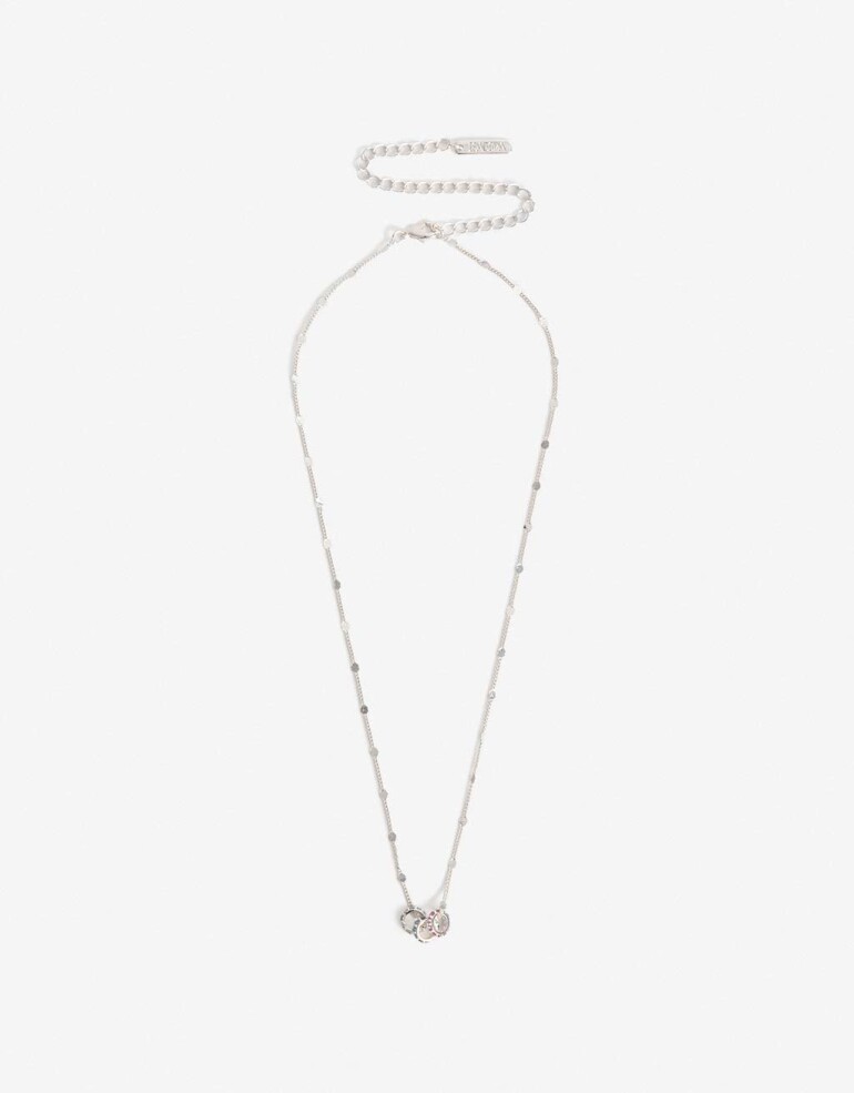 Cadena Corta con Dije Strass Collar Con Dije Cubic - Plateado