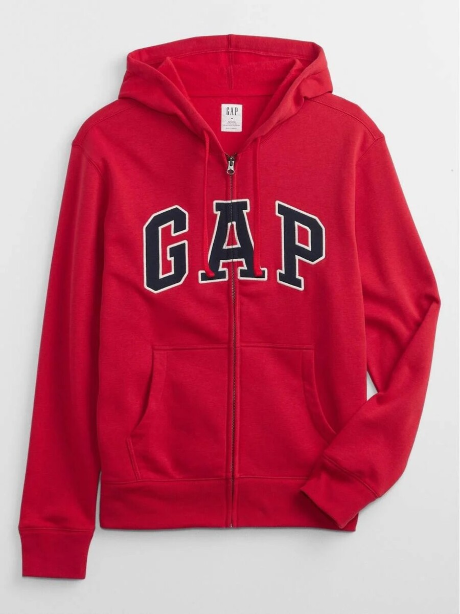 Canguro Logo Gap Con Cierre Con Felpa Hombre - Modern Red 