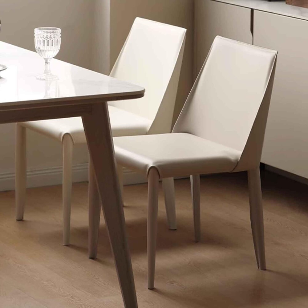 Silla De Comedor Ecocuero 100% Tapizada Beige