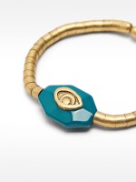 Pulsera Elástica Con Detalle De Resina dorado