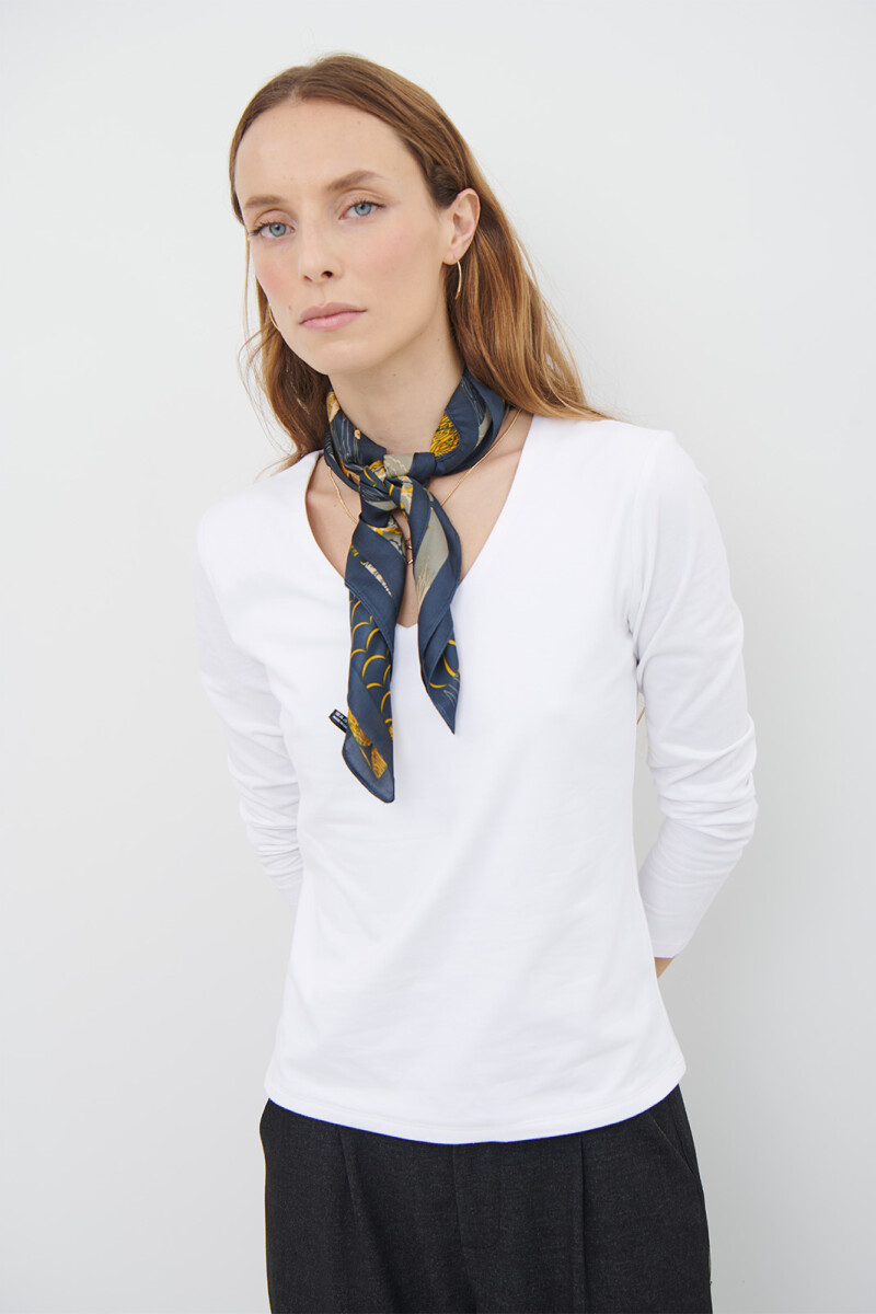 REMERA V M/LARGA BLANCO