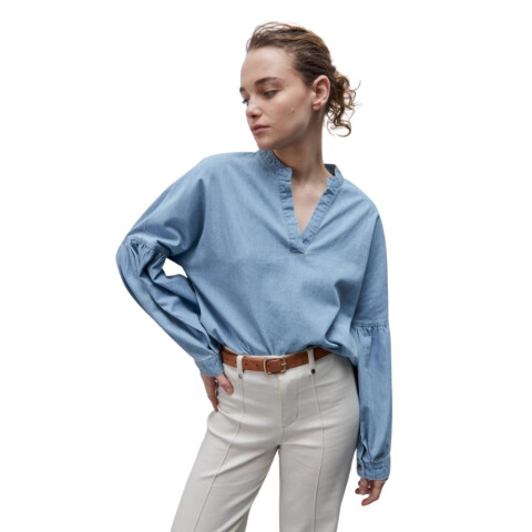 BLUSA TOPO XS-XL CELESTE
