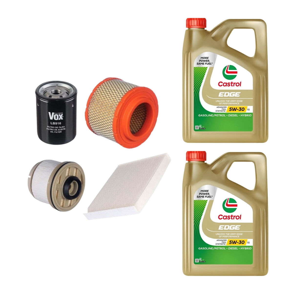 KIT DE FILTROS Y ACEITE 5W30 CASTROL 