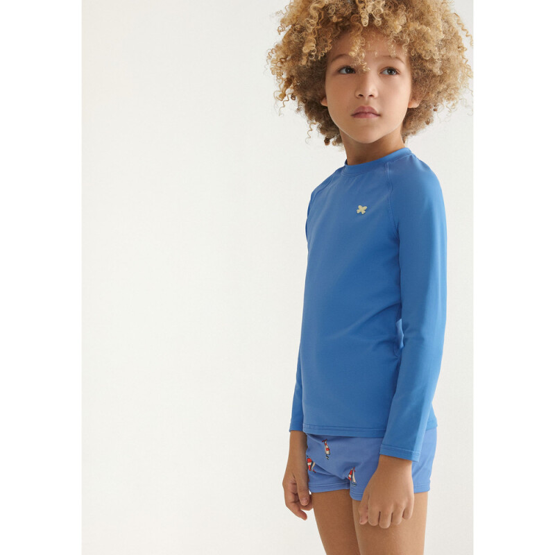 CAMISETA ML UNISSEX AZUL CARIBE/CHUMBO/BLANCO