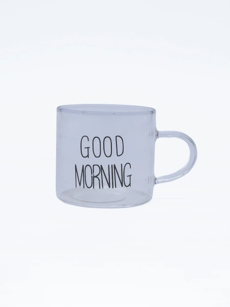 TAZA CAFÉ GOOD MORNING TRANSPARENTE