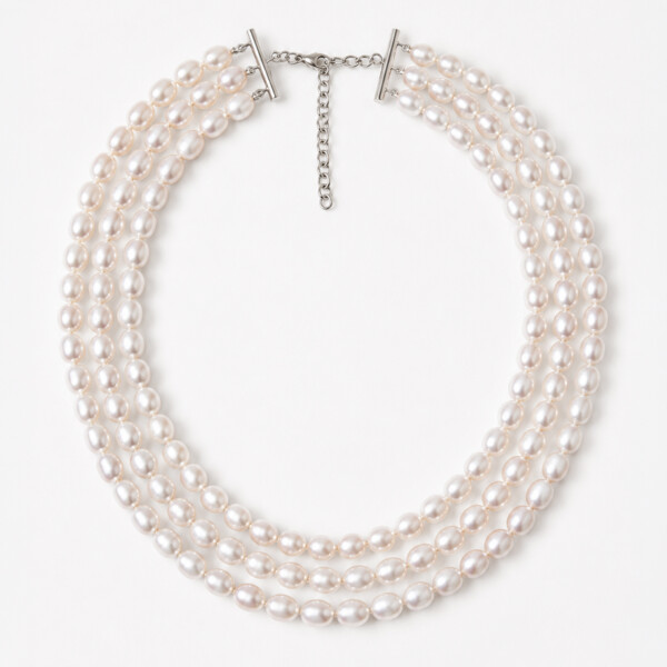 Collar Triple Rio de MOON con perlas de rio y broche de plata 925 Collar Triple Rio de MOON con perlas de rio y broche de plata 925