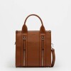 Cartera de Mano Oak en Efecto Cuero Liso Marron