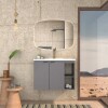 Mueble de baño suspendido Aster gris 80cm con bacha de resina Mueble De Baño Suspendido Aster Gris 80cm Con Bacha De Resina