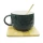 Taza Cerámica con Cuchara y Posavaso 200 ml - PETROLEO