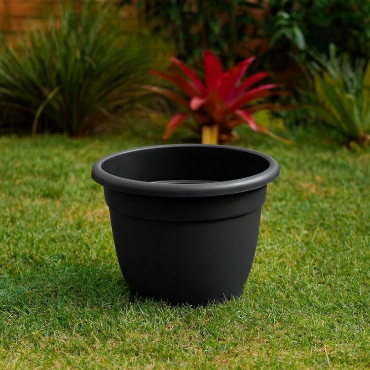 MACETA REDONDA EDEN 35CM NEGRO NEGRO