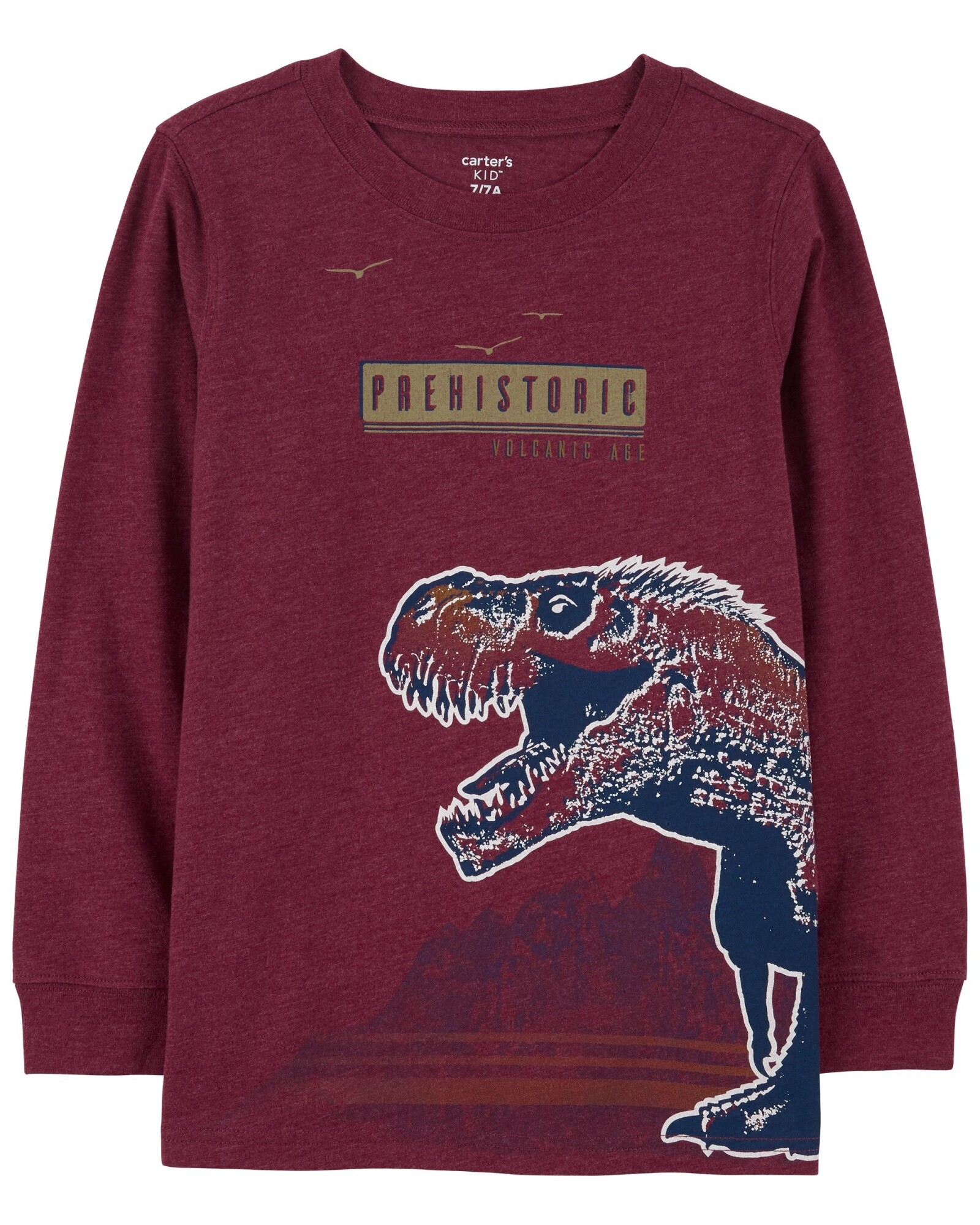 Remera de algodón, estampa dinosaurio Sin color