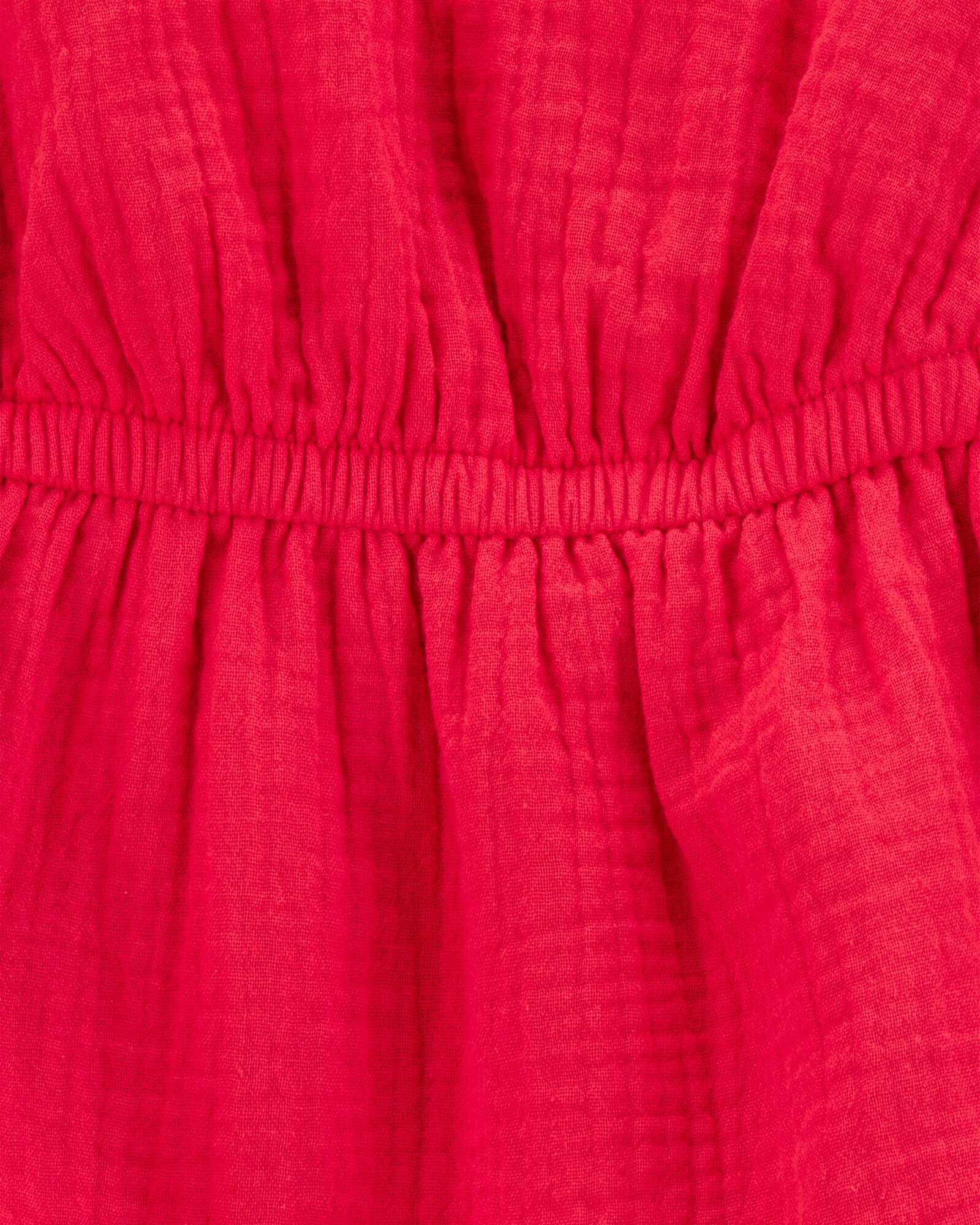 Vestido de algodón, con lazos, rojo Sin color