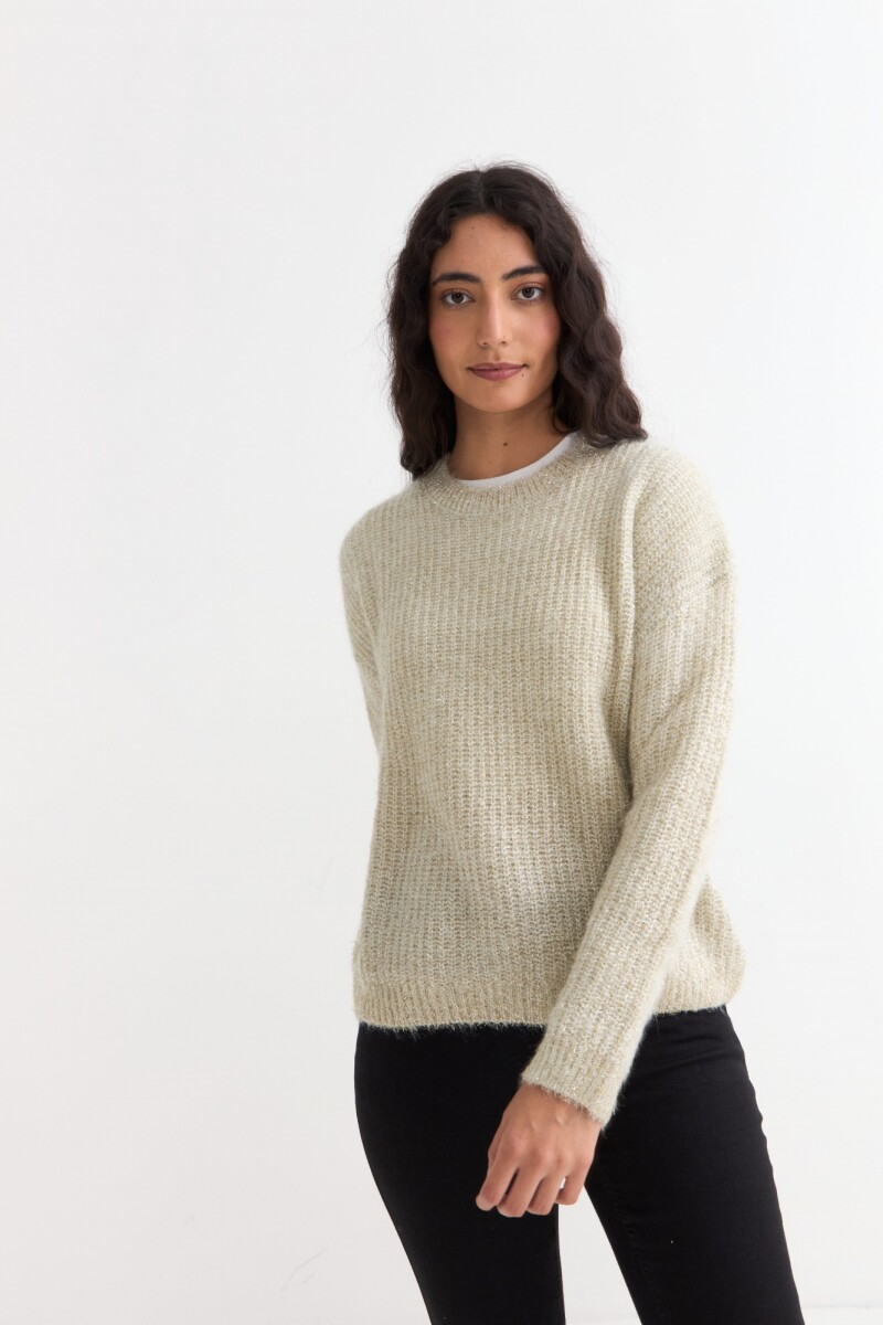 Sweater con lurex CRUDO