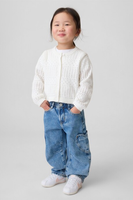 Saco Pointelle Toddler Mujer New Off White