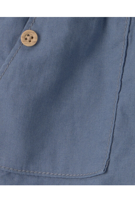 Set dos piezas de algodón, pantalón y camisa a cuadros, azul Sin color