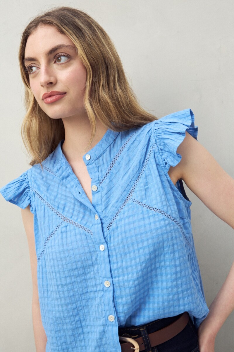 CAMISA BOHO Celeste Cielo