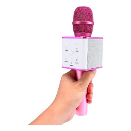Micrófono Karaoke bluetooth inalámbrico parlante USB Rosado
