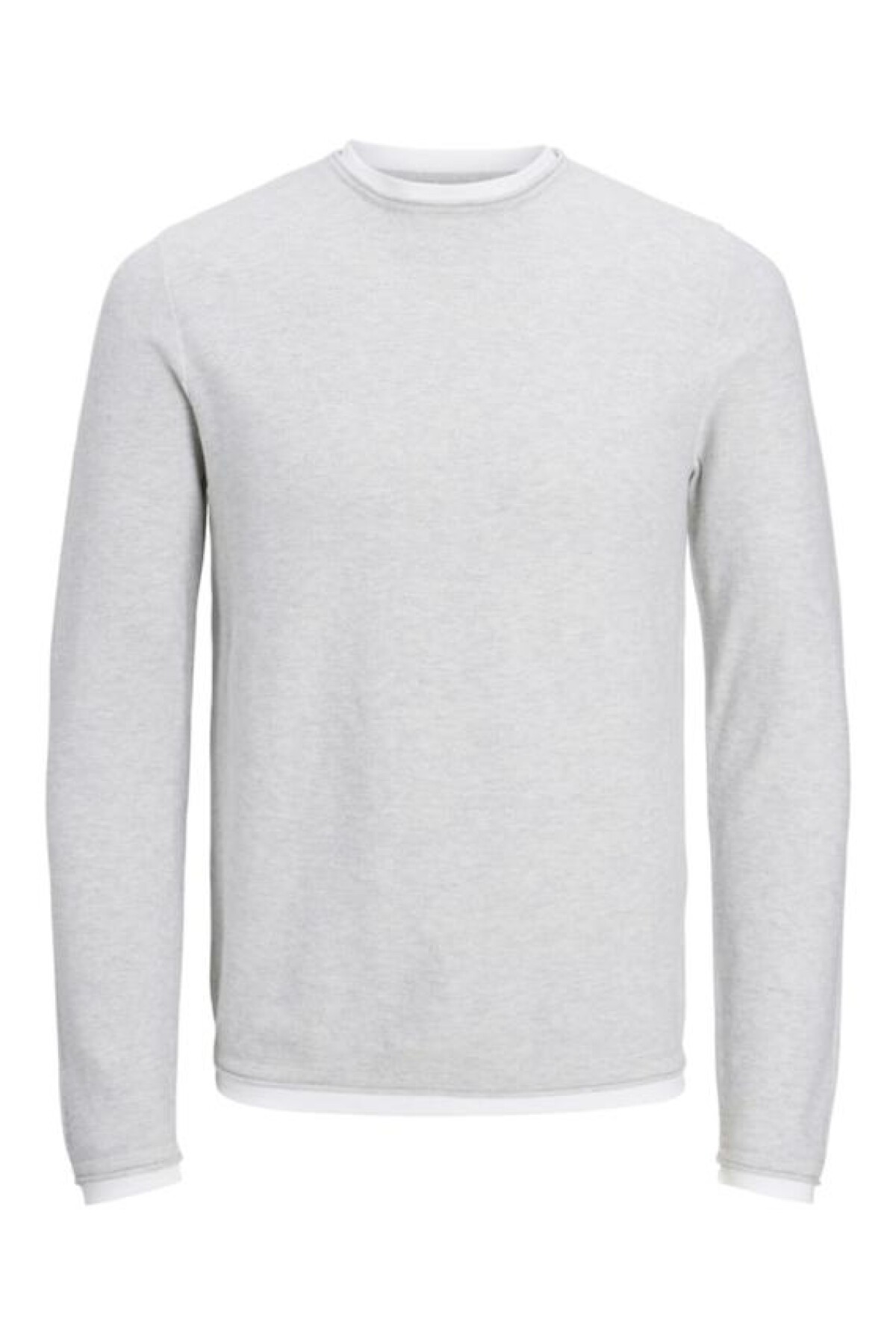 Sweater Twinn Terminaciones En Contraste Light Grey Melange