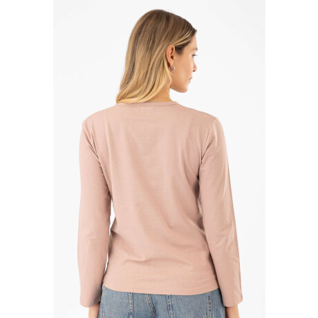 Remera algodón elastano Beige