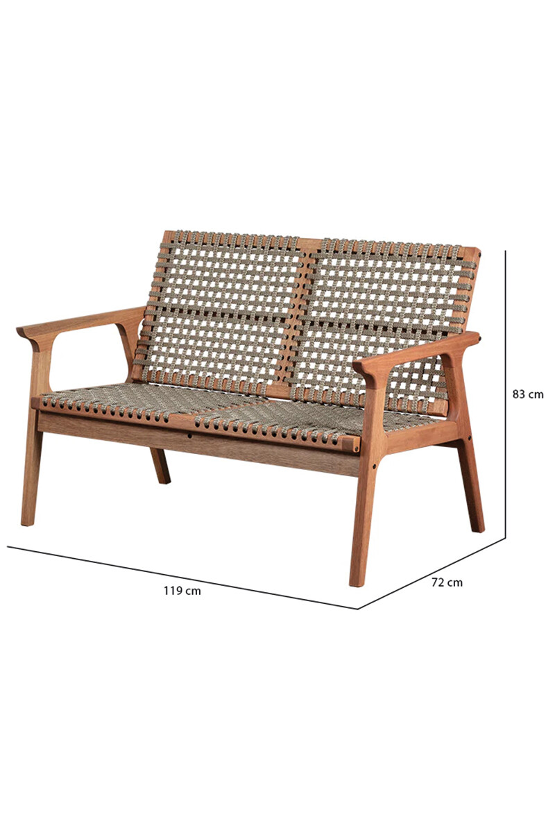 TRACO SOFA SOFA TRACO 2 LUGARES CUERDA RAMI 119x72x83CM JATOBA