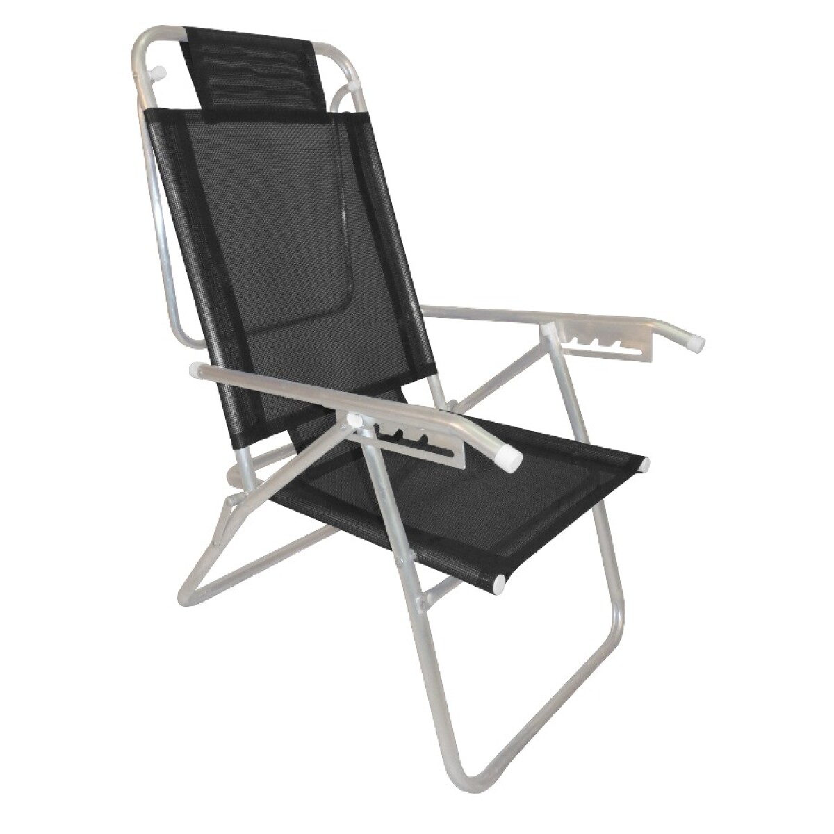 Reposera Infinita up Zaka Aluminio Reforzada 5 Posiciones - Negro 