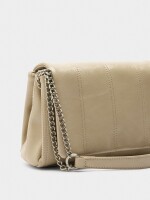 Bolso De Hombro Acolchado Con Solapa taupe