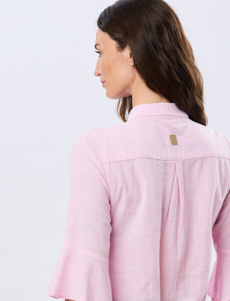 CAMISA DE LINO CON VOLADOS Rosacla
