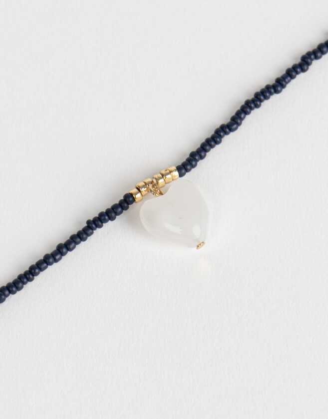 Collares Cortos Beach Collar Corto De Mostacillas Y Dije - Dorado