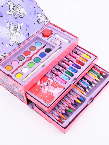 ESTUCHE DE ARTE STITCH ROSADO