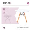 Juego de comedor Con Mesa Circular de 80cm + 4 Sillas Eames Negro/Blanco
