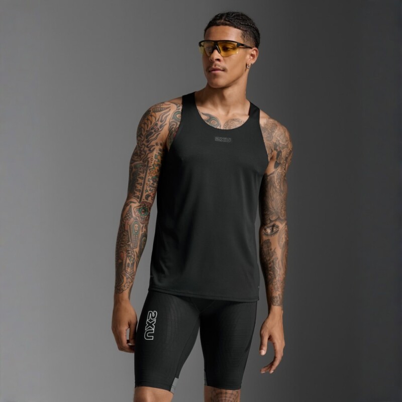 Bividi Running Light Speed Tech Singlet Hombre Black/black Reflective