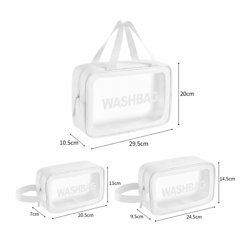Set de Neceser de Viaje Transparentes Impermeables Washbag Blanco