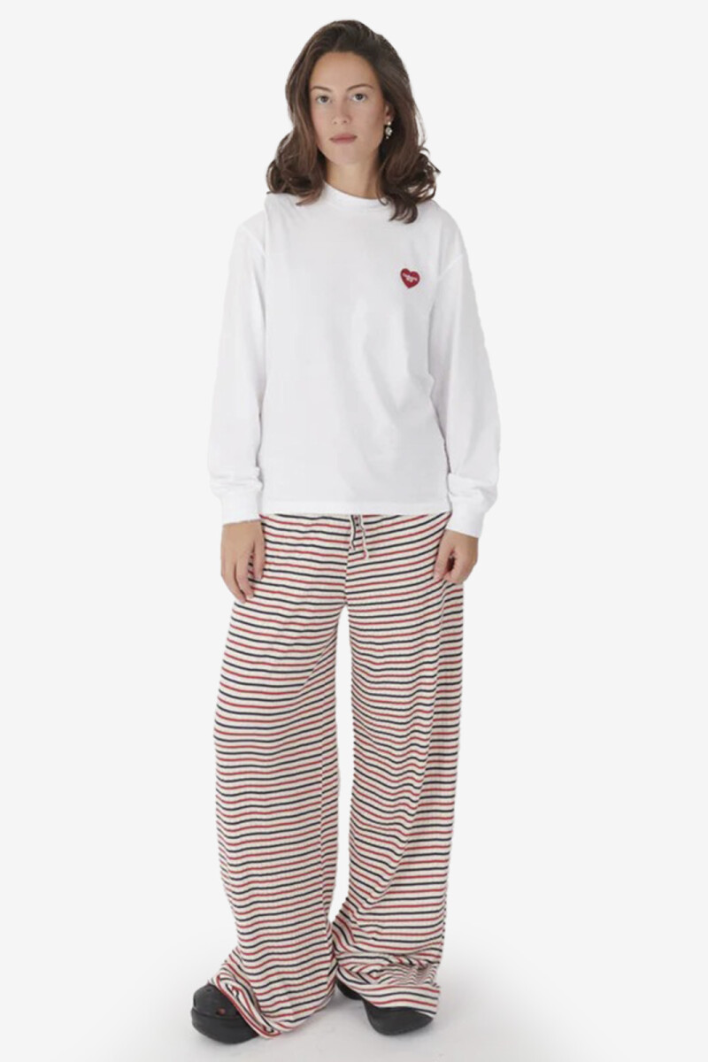 W' L/S HEART PATCH T-SHIRT Blanco