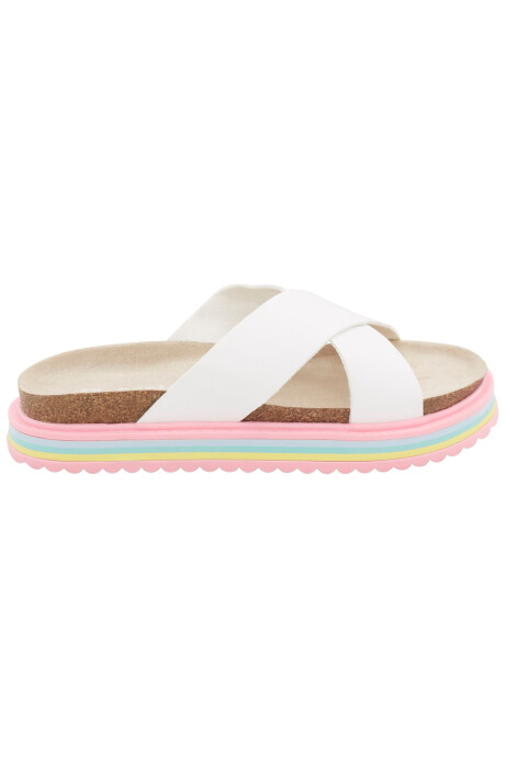Sandalias sin talón, diseño con suela arcoíris Sandalias sin talón, diseño con suela arcoíris