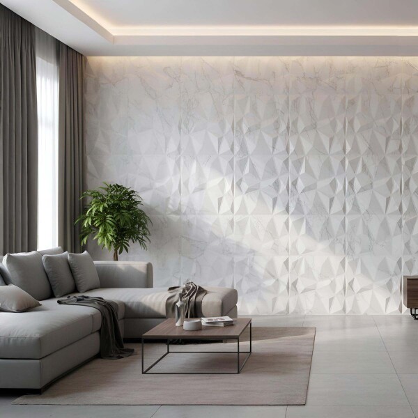 Revestimiento de Pared Panel 3D PVC 50x50 Cm Marmol Claro Diseño Marmol Claro