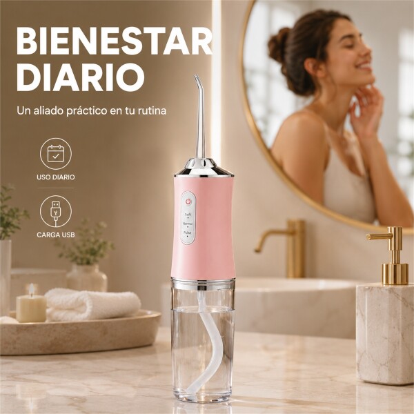 Irrigador Limpiador Oral Bucal Dental Brackets Profesional Rosa