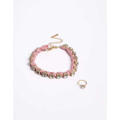 Set De Tobillera Y Anillo Rosa Viejo