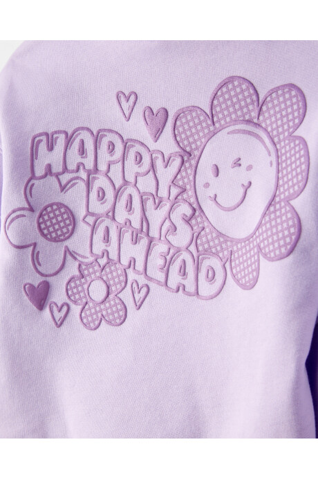 Set dos piezas de algodón, pantalón y canguro, púrpura Sin color