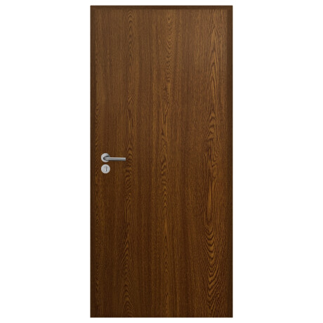 Puerta Interior en MDF con Marco y Cerradura Lumax Marrón Oscuro Lisa Herraje Plateado