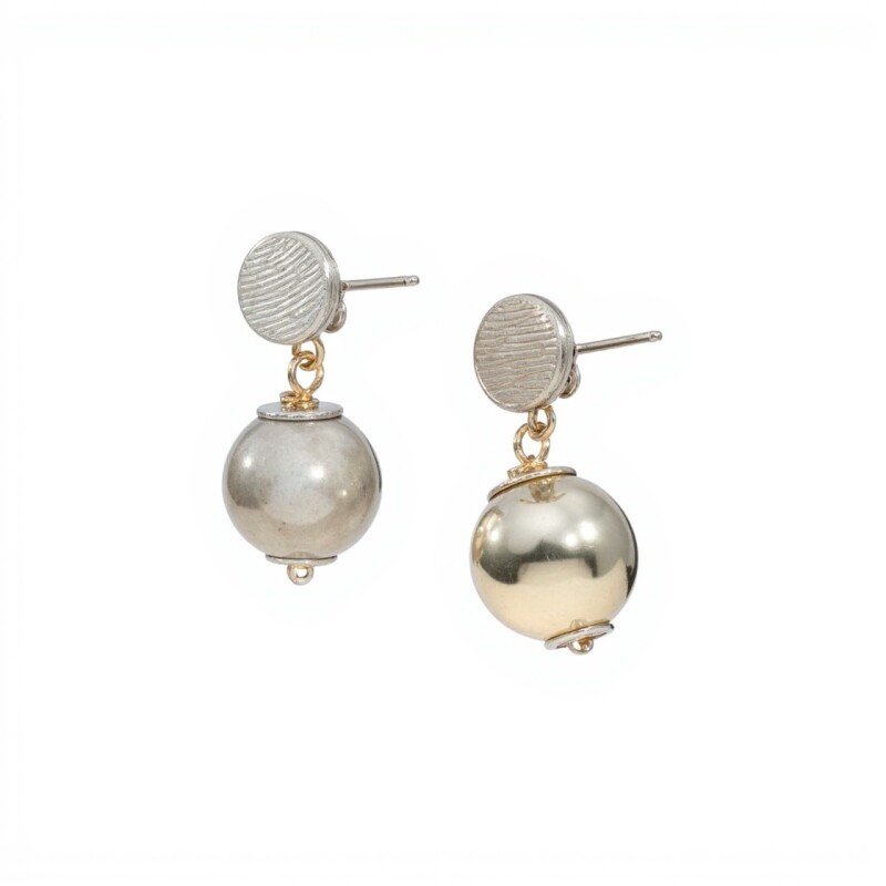 Caravanas Aro Colgante Bolita - Plata 925 - CA4231 sinpiedra