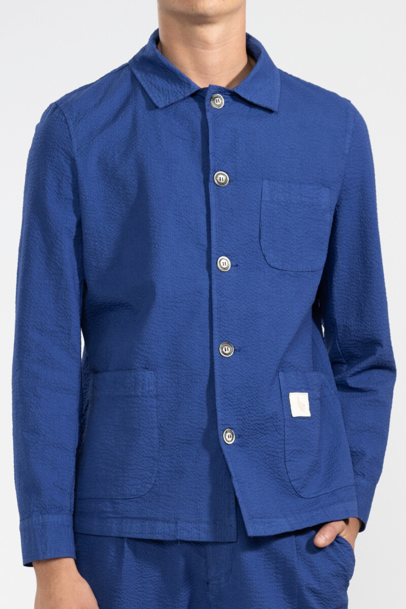 SEERSUCKER JACKET Blue